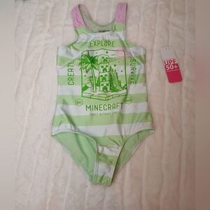🟢 Minecraft Girls Swimsuit – One Piece – Size 4/5 – NEW